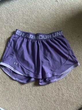 Under Armour Lavender Athletic Running Shorts with Branded Waistband
